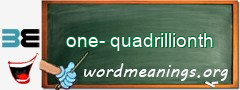 WordMeaning blackboard for one-quadrillionth